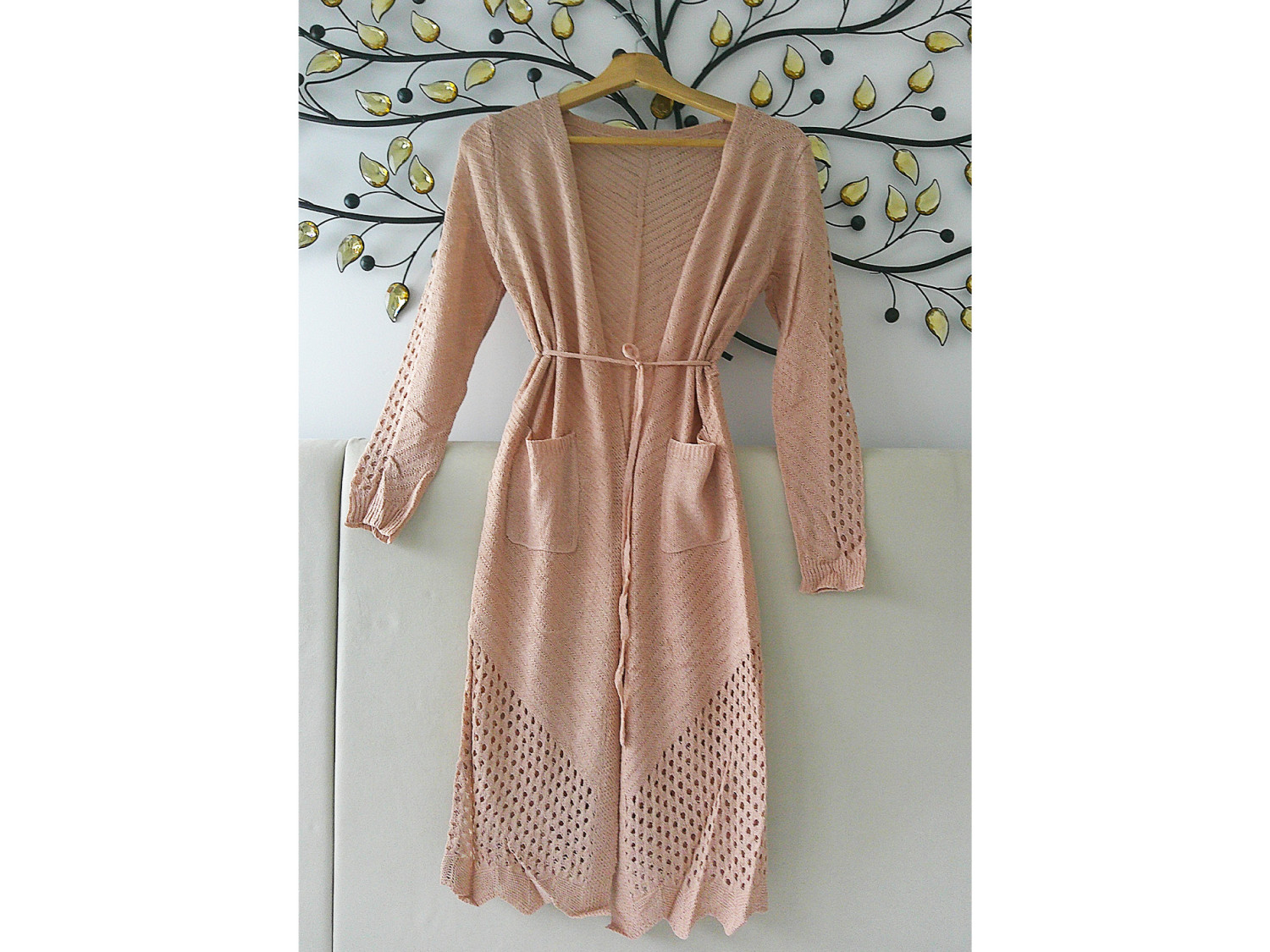 Women’s Elegant solid colour Cardigan Jacket - Polyester Knit Fabric, Long Sleeve Lightweight Coat for Spring/Fall - Casual Yet Stylish Outerwear