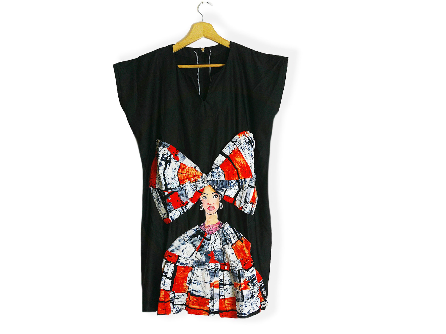 Fashionable Ready-To-Wear Ankara Dress With Cute Dolly Face, African Dress, High Quality African clothing for Women