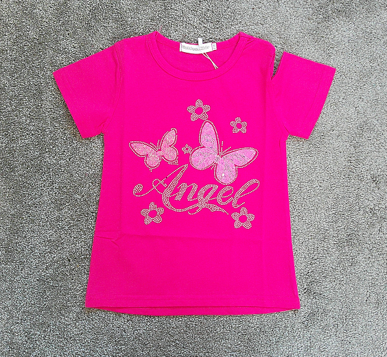 Rhinestone Decorated Young Girl's Top, Relaxing And Comfortable For Kids.