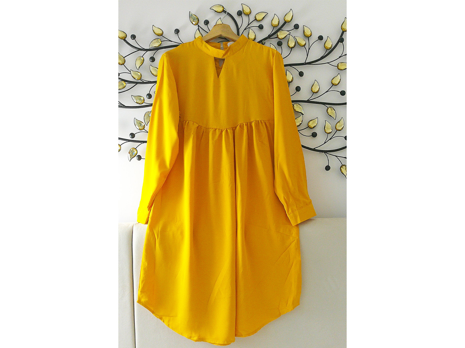 Women's Elegant, Loose Fit, Comfortable, Spring and Summer Dress, Long Sleeve, Lightweight Comfort