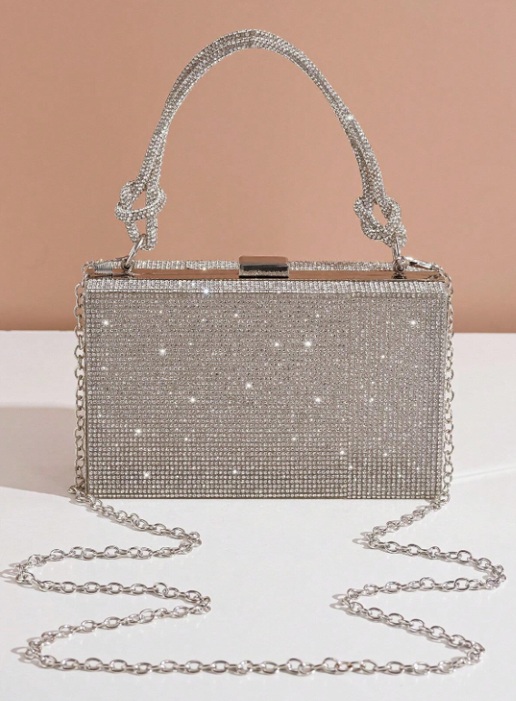Timeless Classic Clutch bag for Women,  A Masterpiece With Glitters, Ideal for Proms, Weddings, Parties, Perfect Evening Accessory With Detachable Chain Strap