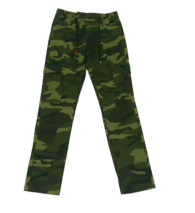 Men's Ultra Slim Camo Cargo Cropped Pants- Multi-Flap Pockets, Zipper Fly, Loose Casual Style for Weekend Outdoor Activities - Mid Waist, Regular Length, Non-Stretch Fabric
