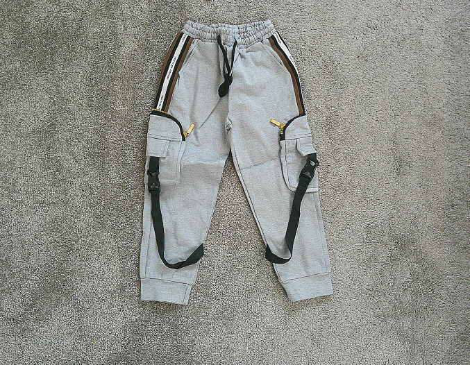 New Fashion Casual Cargo Pants For Boys, Elastic Waist With Drawstrings Side Striped Jogger Pants With Zipper Pockets, Boys Clothes Outdoor