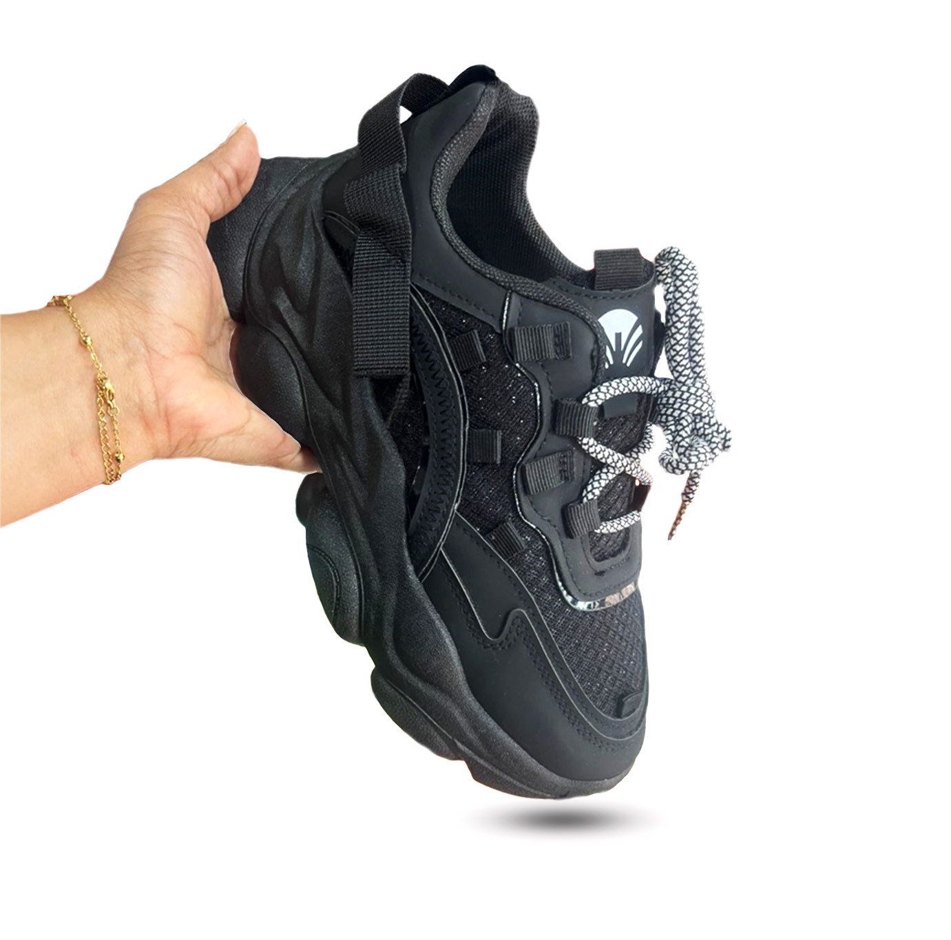 Women's Chunky Glam Glitter Sneakers, - Elevate Your Style with Platform Sole, Lace-up Closure, Glitter Design, Casual Athletic Shoes for Women