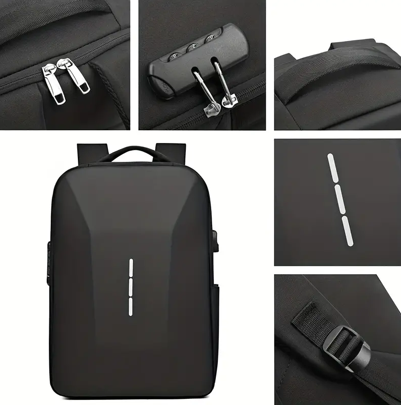 Casual Backpack With USB Charging Port And Password Lock, Ideal For Travel, School And General Use, Laptop Bag For Men And Women